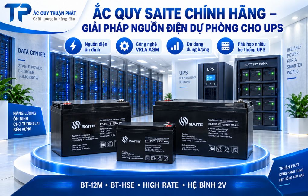 Ắc Quy Saite chính hãng giải pháp nguồn điện dự phòng UPS