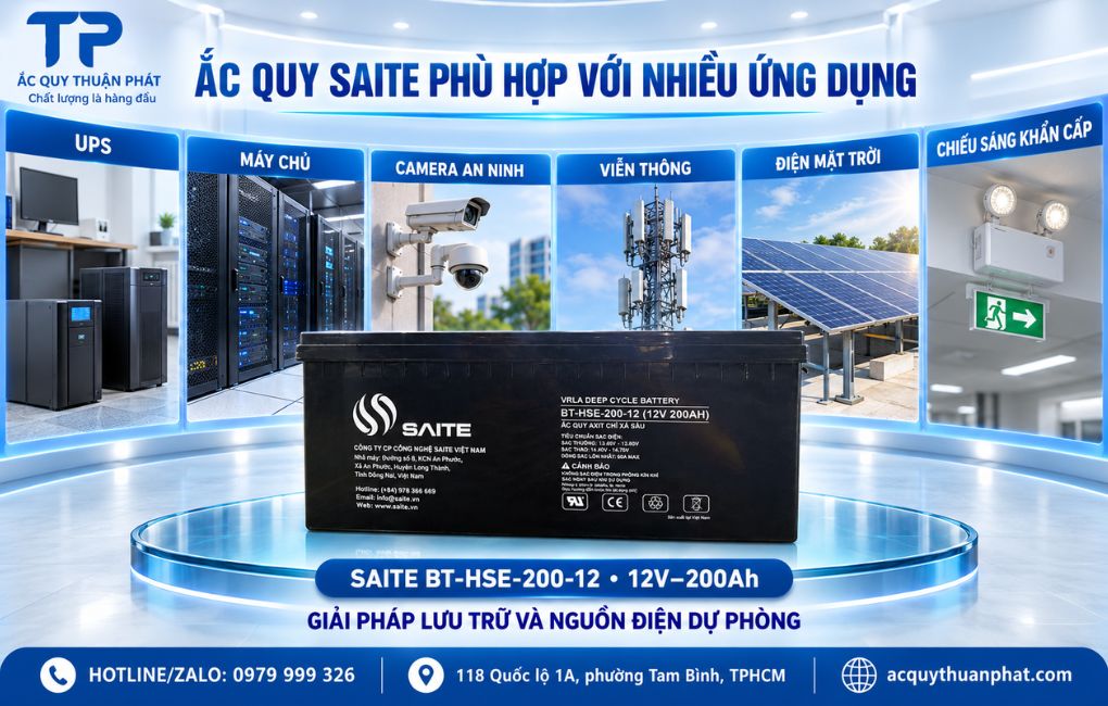 Ắc Quy Saite phù hợp cho nhiều ứng dụng