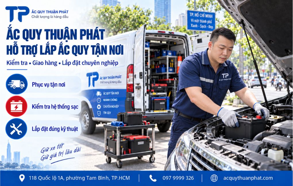 Ắc Quy Thuận Phát hỗ trợ lắp ắc quy tận nơi