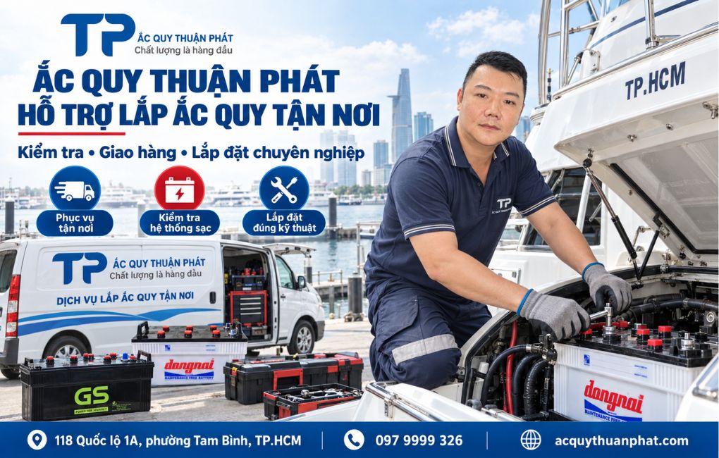 Ắc Quy Thuận Phát hỗ trợ lắp ắc quy tận nơi