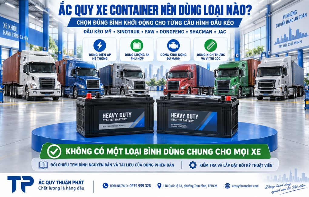 Ắc Quy xe Container nên dùng loại nào