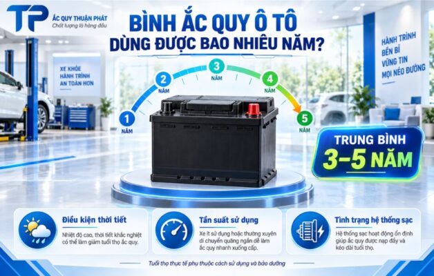 Bình ắc quy ô tô dùng được bao nhiêu năm
