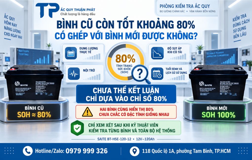 Bình cũ còn tốt khoảng 80% có ghép bình mới được không