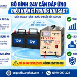 Bộ bình 24V cần đáp ứng điều kiện gì trước khi sạc
