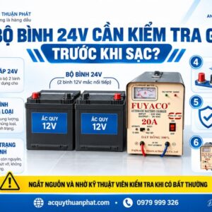Bộ bình 24V cần kiểm tra điều gì trước khi sạc