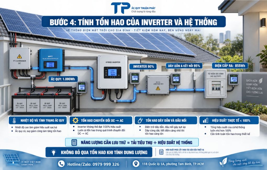 Bước 4 Tính tổn hao của Inverter và hệ thống