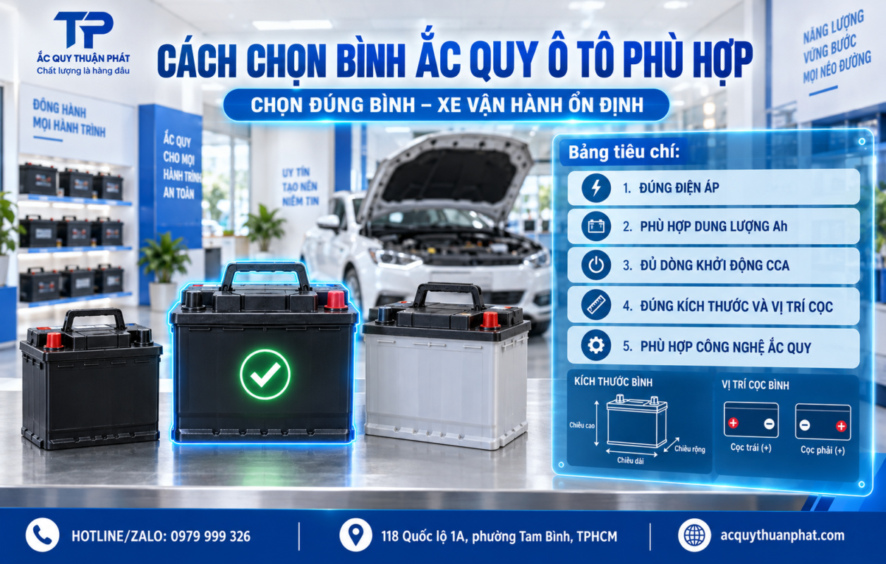 Cách chọn bình ắc quy ô tô phù hợp