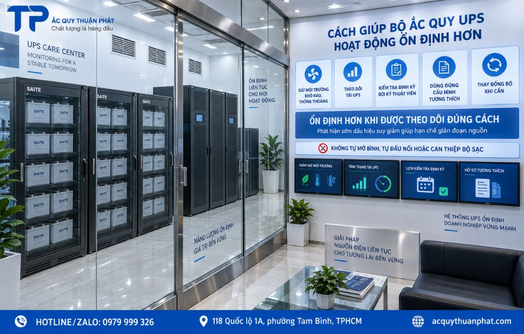 Cách giúp bộ ắc quy UPS hoạt động ổn định hơn