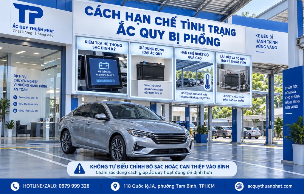 Cách hạn chế tình trạng ắc quy bị phồng
