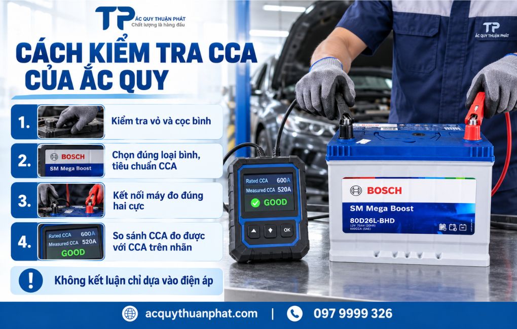 Cách kiểm tra CCA của ắc quy