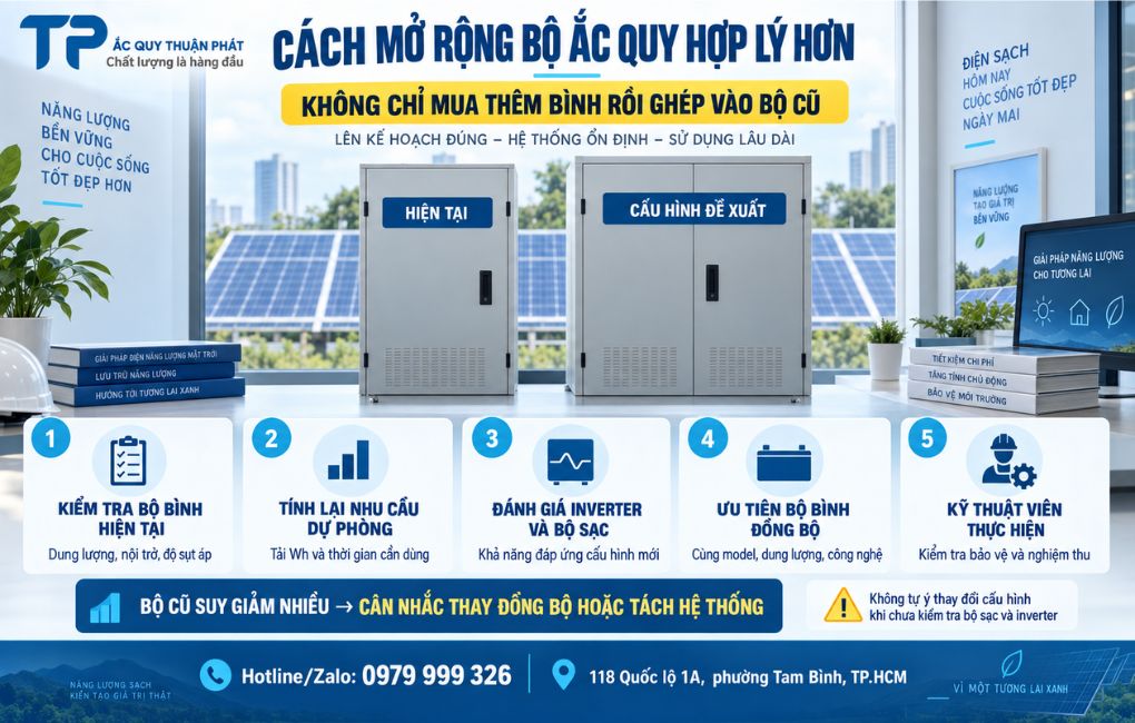 Cách mở rộng bộ ắc quy hợp lý hơn