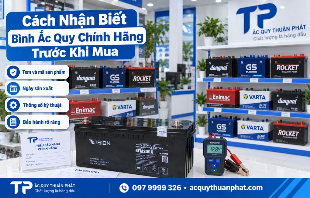 Cách nhận biết bình ắc quy chính hãng trước khi mua