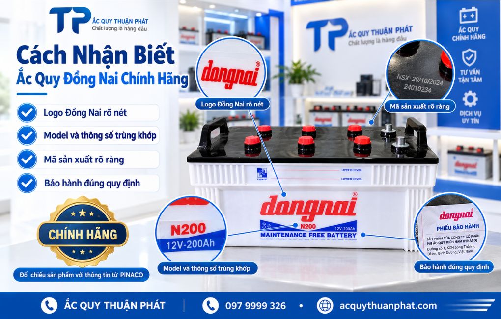 Cách nhận biết ắc quy Đồng Nai chính hãng