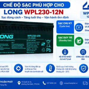 Chế độ sạc phù hợp ắc quy Long WPL230-12N