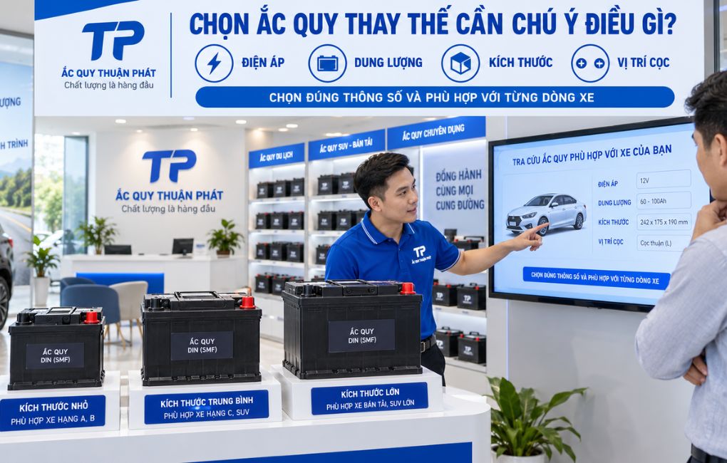 Chọn ắc quy thay thế cần chú ý điều gì