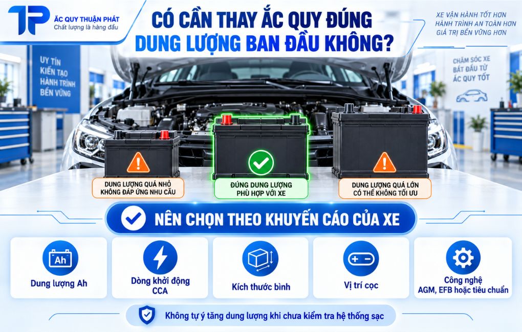 Có cần thay ắc quy dung lượng ban đầu không