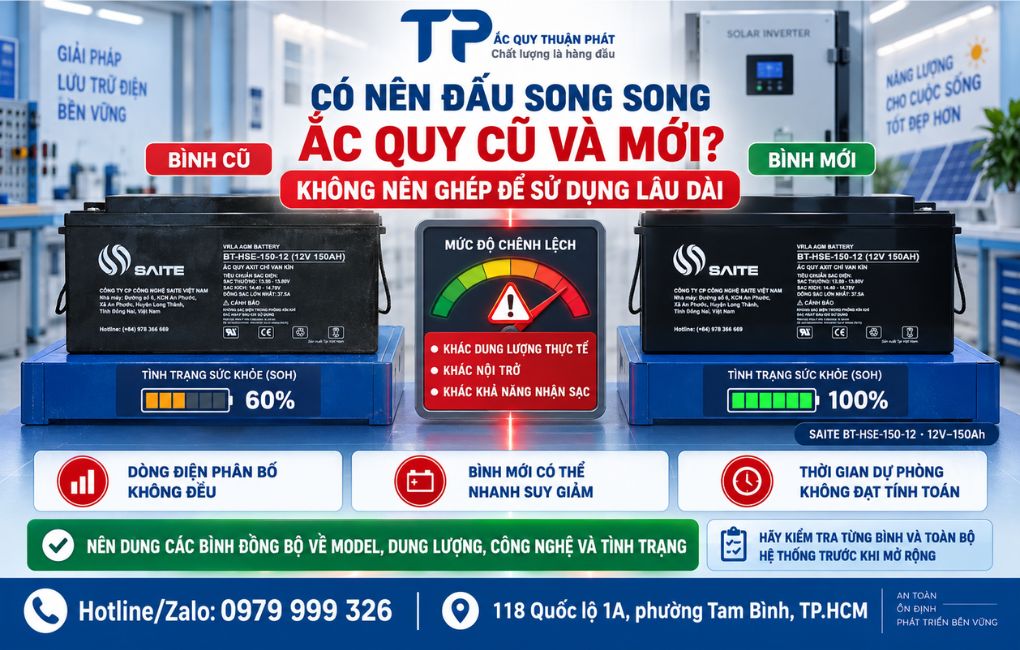 Có nên đấu song song ắc quy cũ và mới