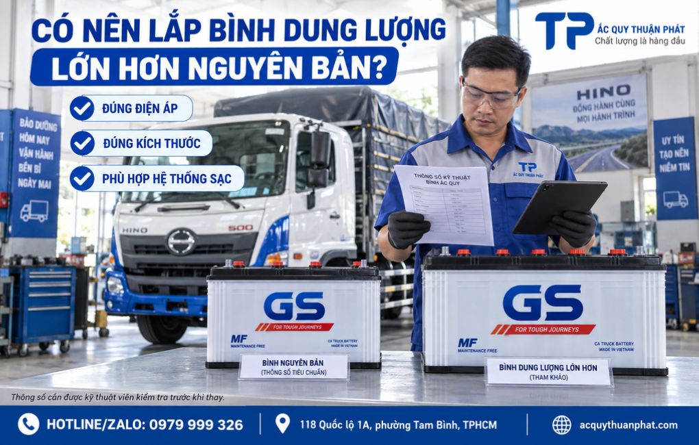 Có nên lắp bình dung lượng lớn hơn nguyên bản
