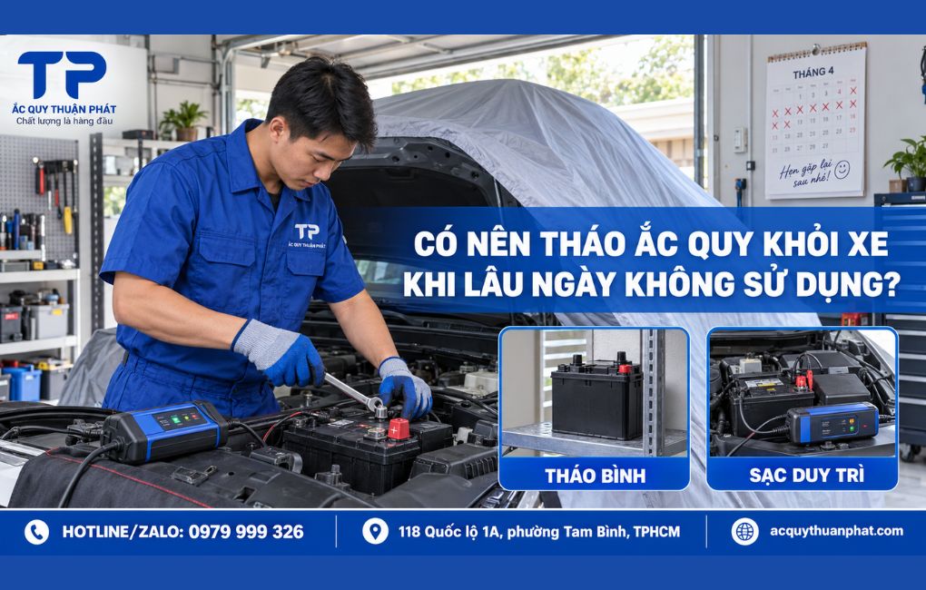 Có nên tháo ắc quy khỏi xe khi lâu ngày không sử dụng