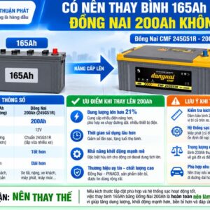 Có nên thay bình 165AH bằng dòng nao 200AH không