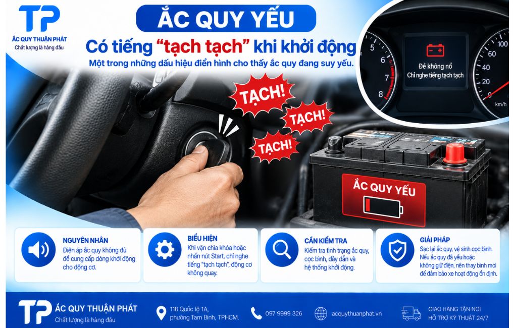 Có tiếng tạch tạch khi khởi động