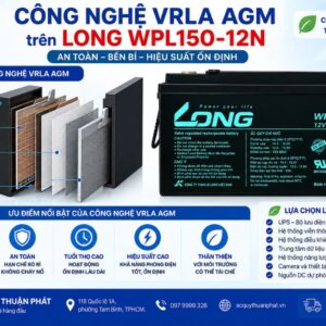 Công nghệ VRLA AGM ắc quy long WPL150-12N