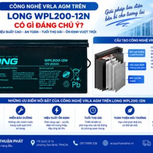 Công nghệ VRLA AGM trên ắc quy Long WPL200-12N
