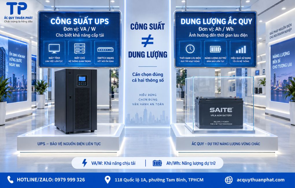 Công suất và định lượng ắc quy Saite
