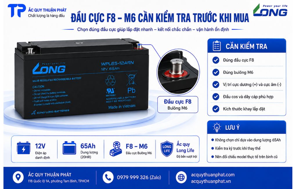 Đầu cực F8-M6 cần kiểm tra trước khi mua