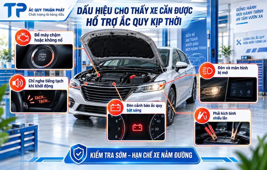 Dấu hiệu cho thấy xe cần được hỗ trợ ắc quy kịp thời