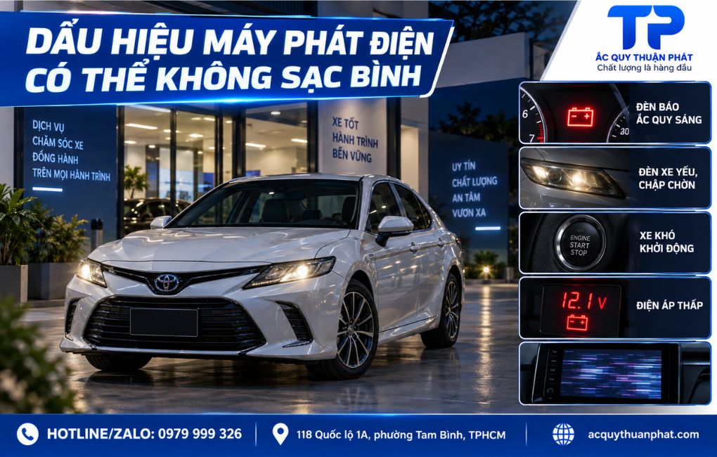 Dấu hiệu máy phát điện có thể không sạc bình