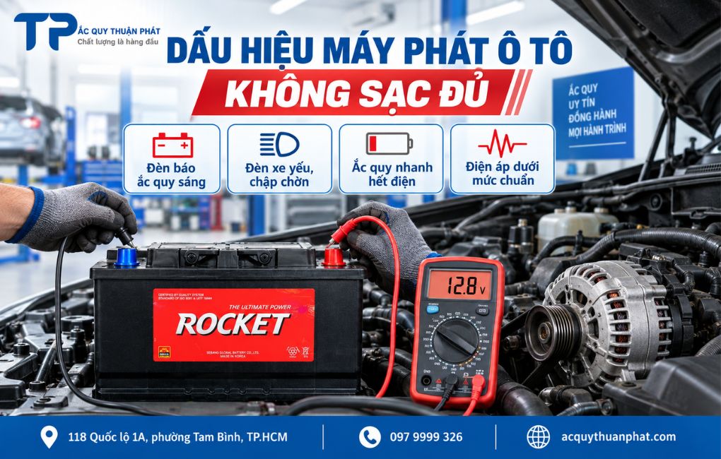 Dấu hiệu máy phát ô tô không sạc đủ
