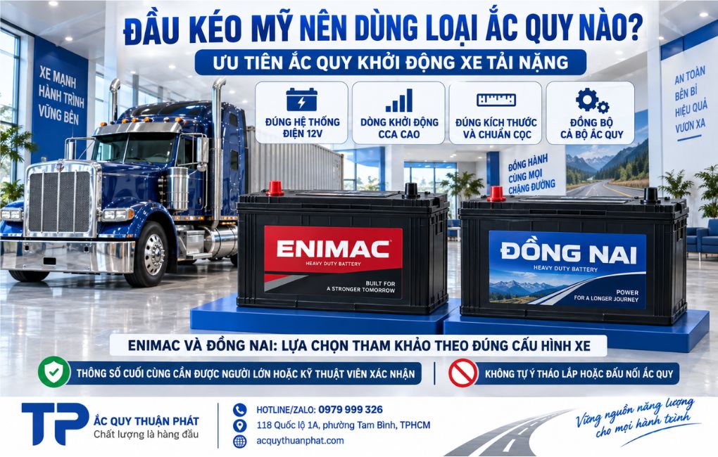 Đầu kéo Mỹ nên dùng loại ắc quy nào