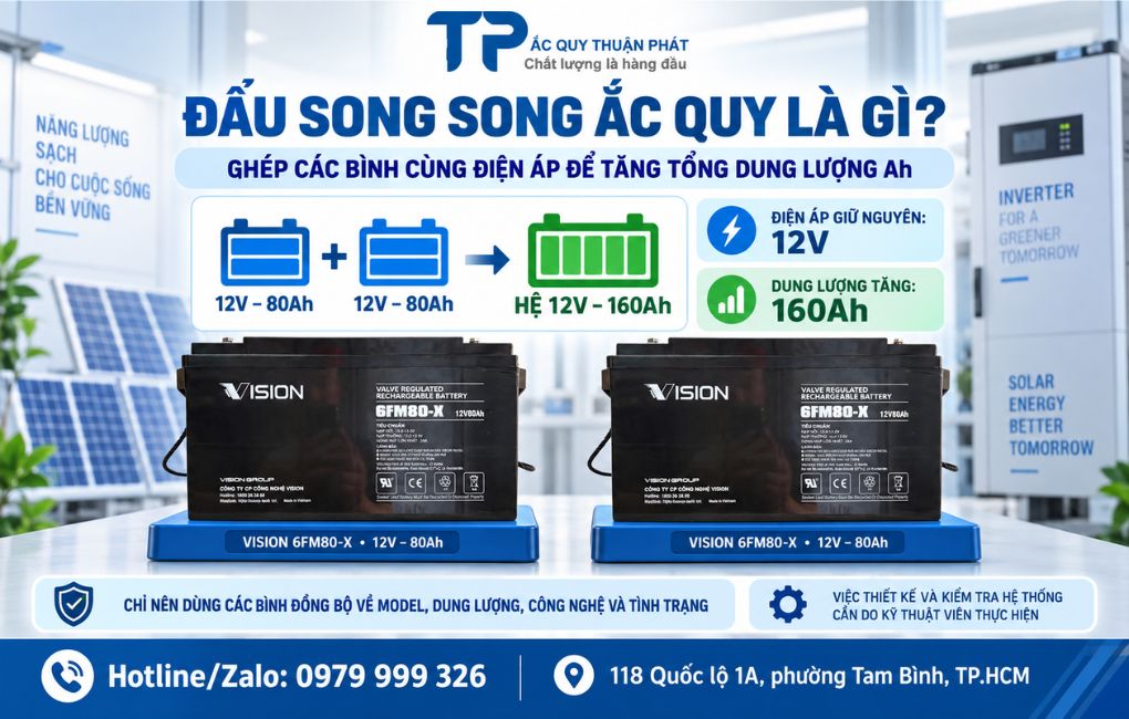 Đấu song song ắc quy là gì