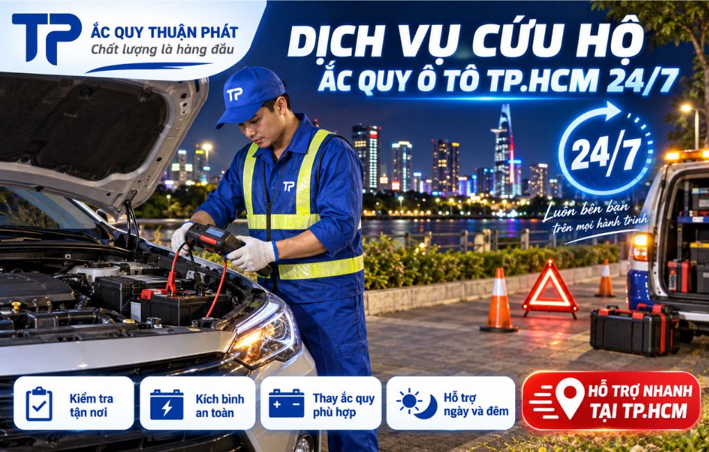 Dịch vụ cứu hộ ắc quy ô tô tphcm 24/7
