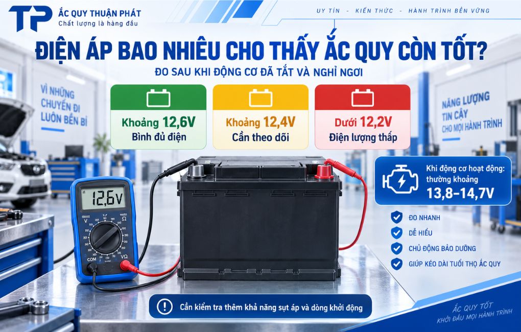 Điện áp bao nhiêu cho thấy ắc quy còn tốt