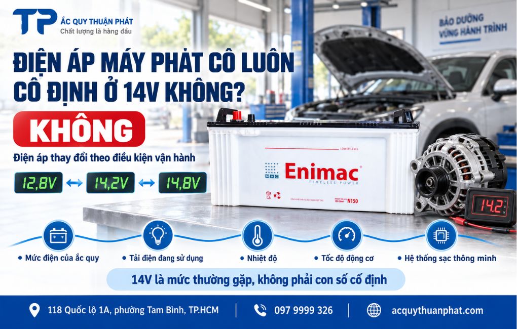 Điện áp máy phát điện có luôn cố định ở 14V không