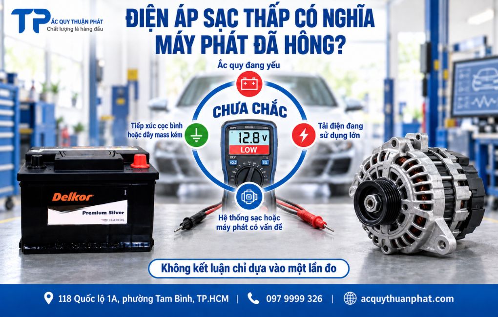 Điện áp sạc thấp có nghĩa máy phát đã hỏng