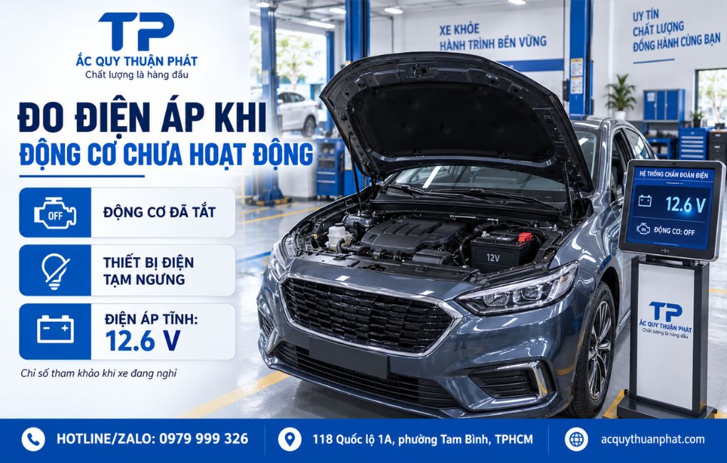 Đo điện áp khi động cơ chưa hoạt động