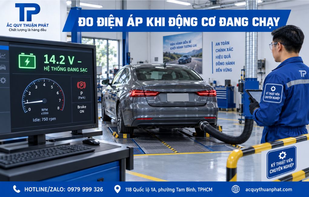 Đo điện áp khi động cơ đang chạy