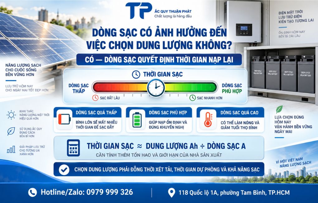 Dòng sạc có ảnh hưởng đến việc lựa chọn dung lượng không