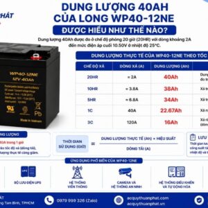Dung lượng 40AH của Long WP40-12NE