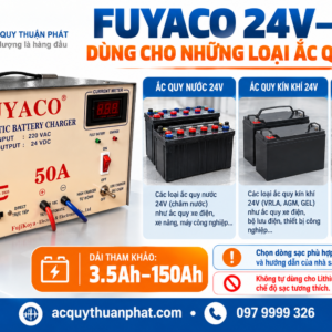 Fuyaco 24V - 50A dùng cho những ắc quy nào