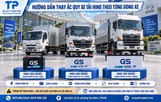 Hướng dẫn thay ắc quy xe tải Hino theo từng dòng xe