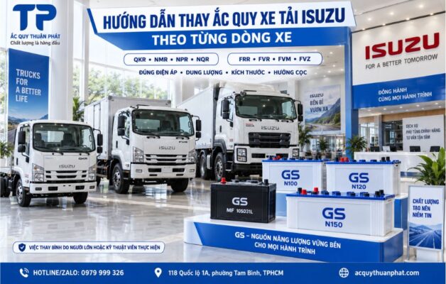 Hướng dẫn thay ắc quy xe tải Isuzu theo từng dòng xe