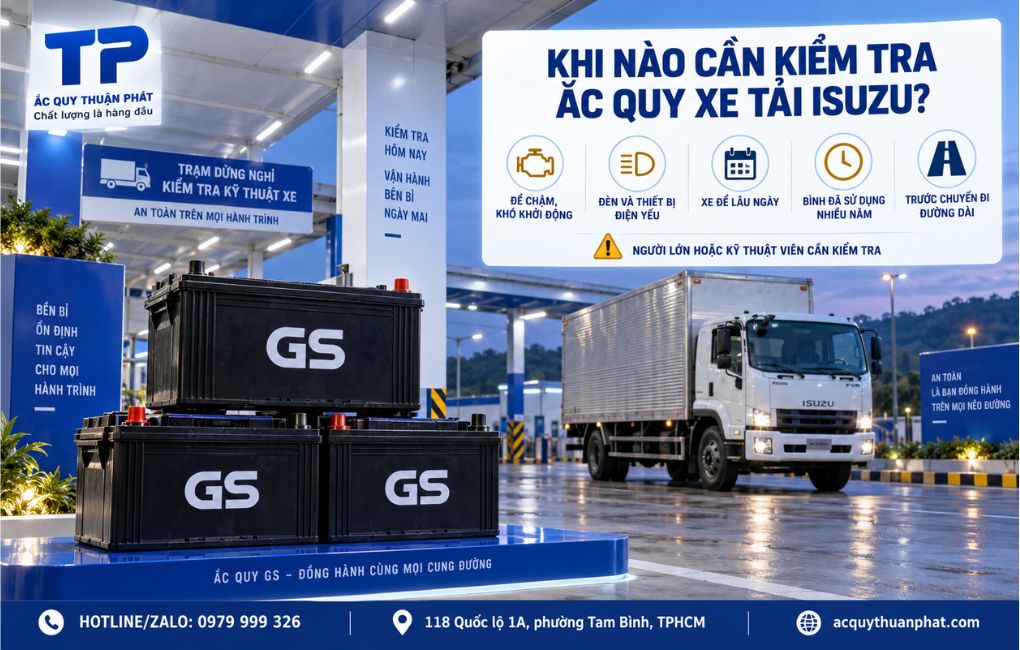 Khi nào cần kiểm tra ắc quy xe tải Isuzu