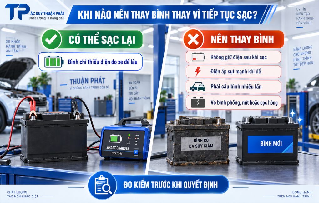 Khi nào nên thay bình ắc quy thay vì tiếp tục sạc