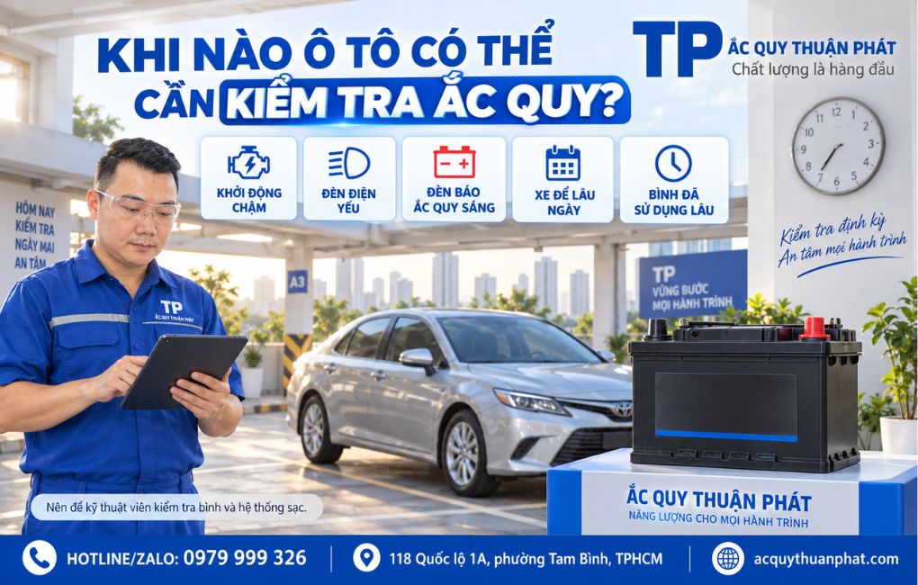 Khi nào ô tô có thể kiểm tra ắc quy