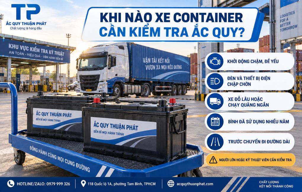 Khi nào xe Container cần kiểm tra ắc quy
