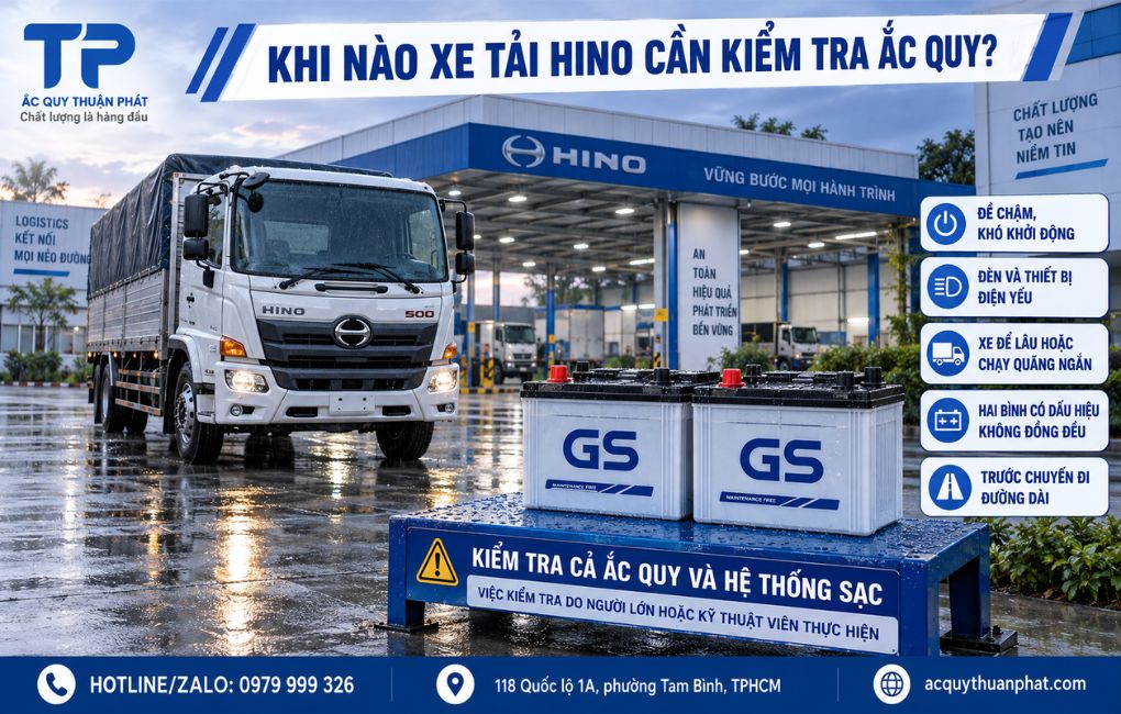 Khi nào xe tải Hino cần kiểm tra ắc quy